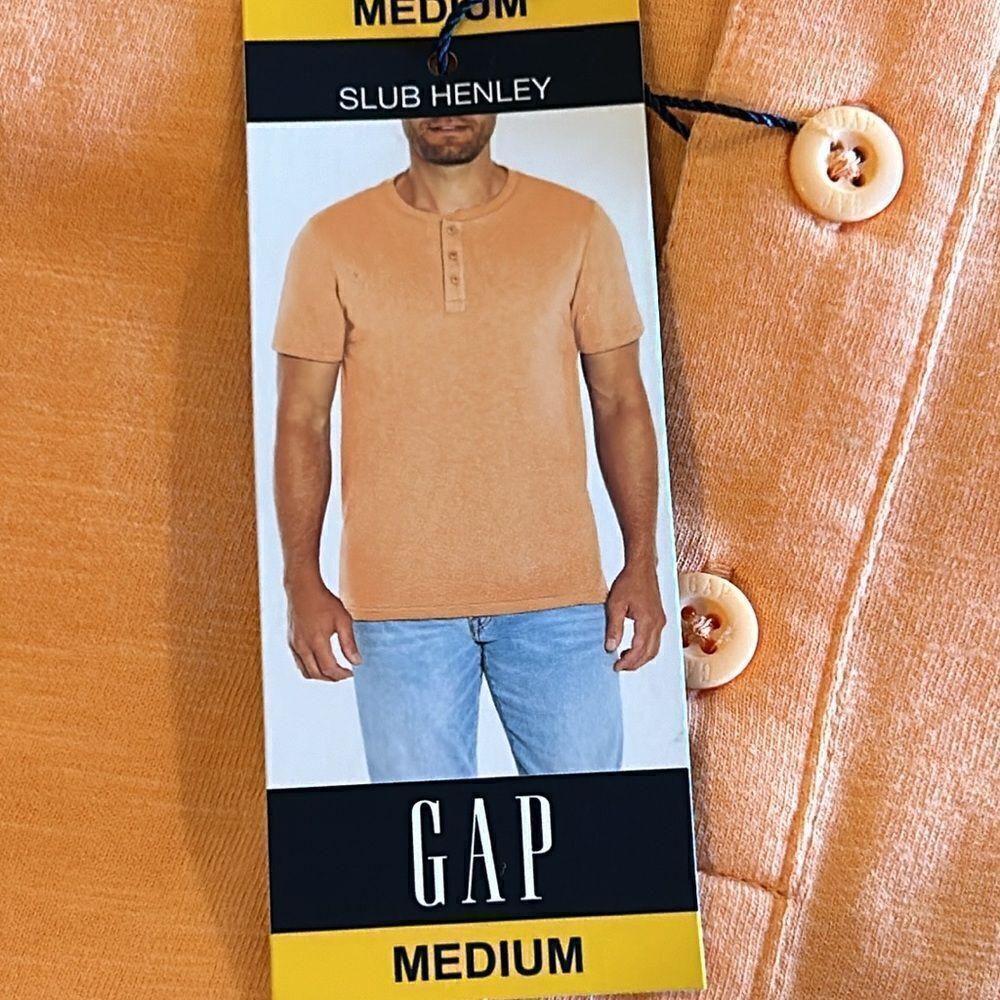 NEW Gap Mens Slub Henley Shirt